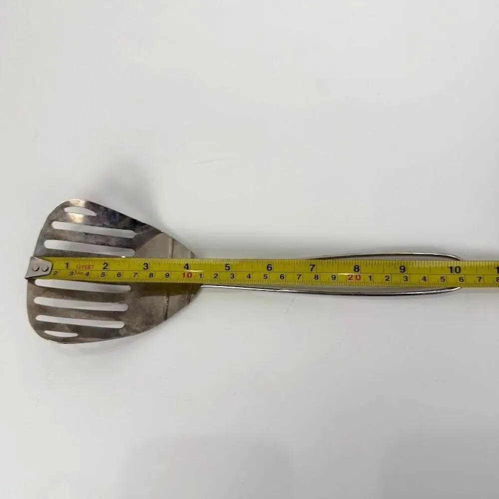 Vintage Metal Slotted Kitchen Fry Scoop 10 Inches